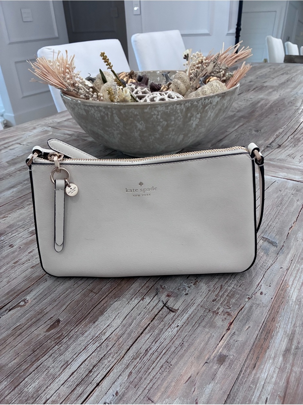 kate spade Small Leather Crossbody Bag in Cream
